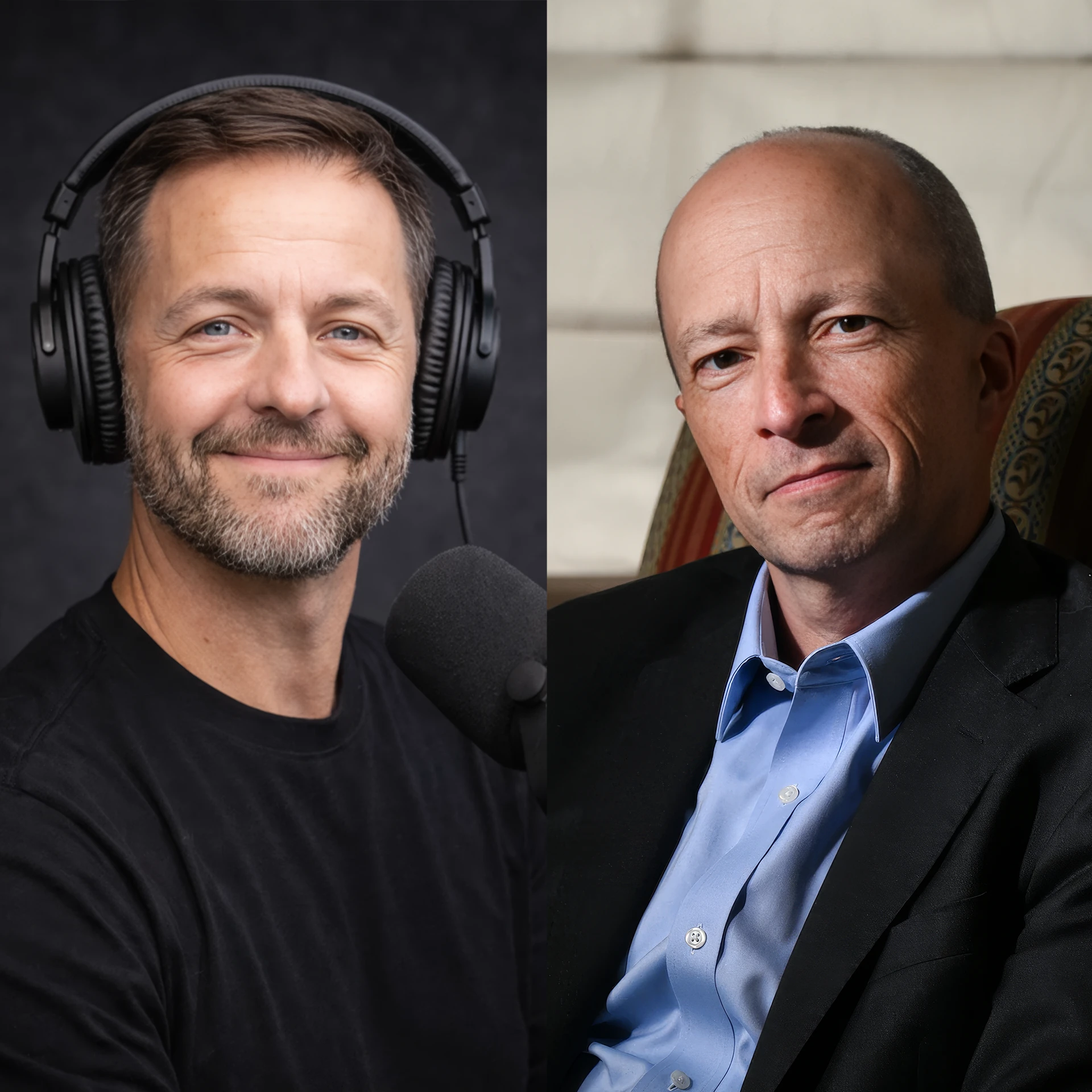 Eric Pratum (left) and Yuval Levin (right) in the podcast episode artwork.