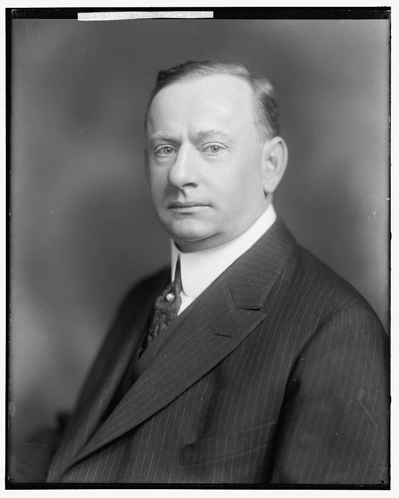 Black-and-white portrait of Representative Leonidas C. Dyer in a dark suit.